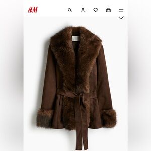 H & M BROWN COAT